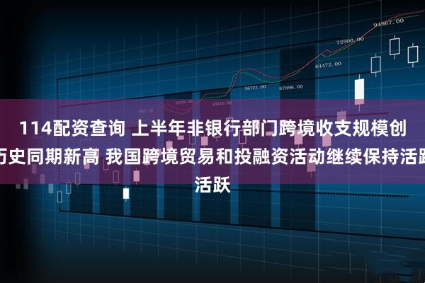 114配资查询 上半年非银行部门跨境收支规模创历史同期新高 我国跨境贸易和投融资活动继续保持活跃